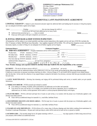 Blank Landscaping Contract PDF Template