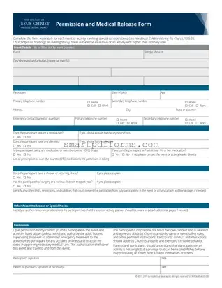 Blank Lds Permission PDF Template