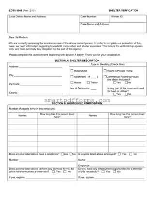 Blank Ldss 3668 PDF Template