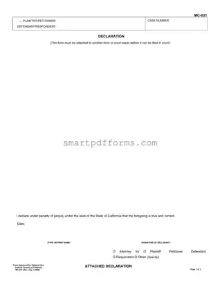Blank Mc 031 Declaration Ca PDF Template