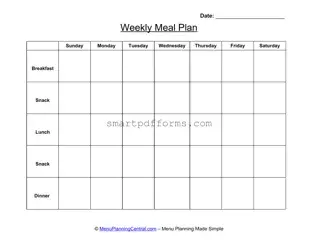 Blank Menu Planner PDF Template