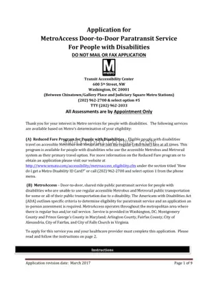 Blank Metro Access Application PDF Template