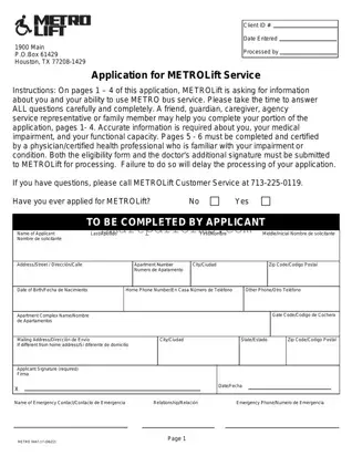 Blank Metrolift Application PDF Template