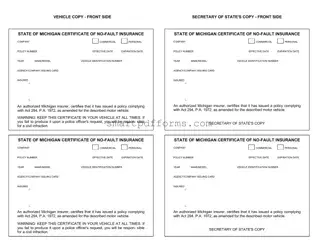 Blank Michigan No Fault Insurance PDF Template