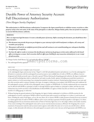 Blank Morgan Stanley Power Attorney PDF Template
