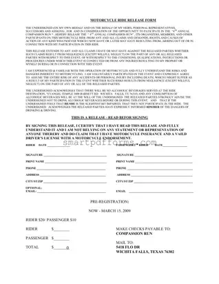 Blank Motorcycle Charity PDF Template