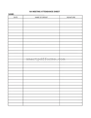 Blank Na Meeting Sheet PDF Template