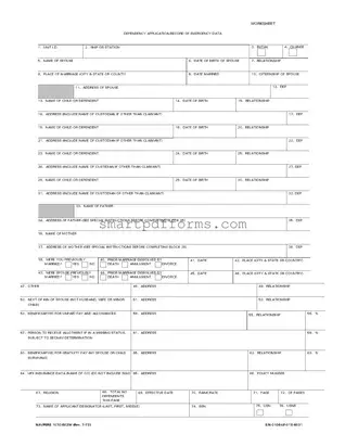 Blank Navpers 1070 602W PDF Template