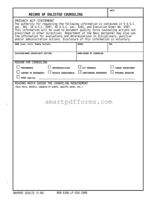 Blank Navpers 1616 25 PDF Template