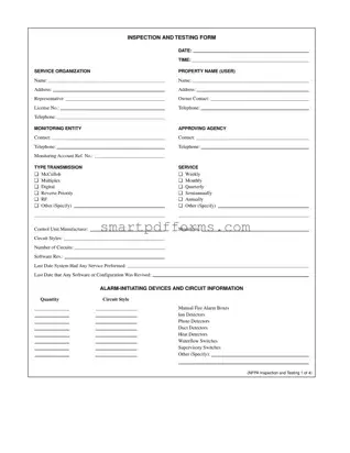 Blank Nfpa Testing PDF Template