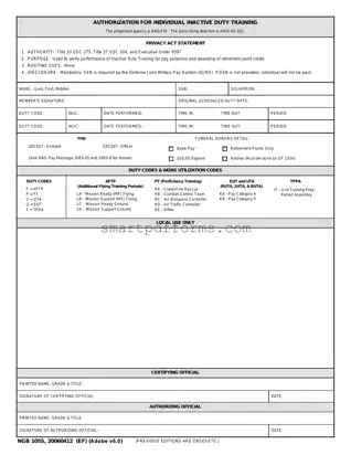 Blank Ngb 105 S PDF Template