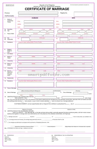 Blank No 97 Marriage PDF Template