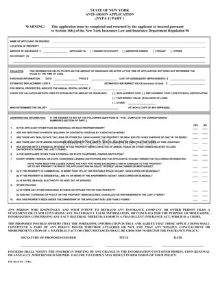 Blank Ny Anti Arson Application PDF Template