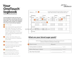 Blank Onetouch Logbook Sheet PDF Template
