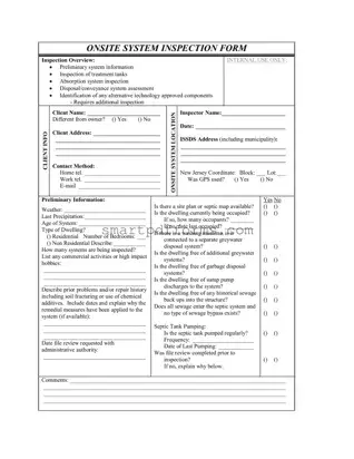 Blank Onsite Inspection PDF Template