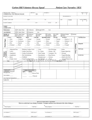Blank Patient Care Report PDF Template