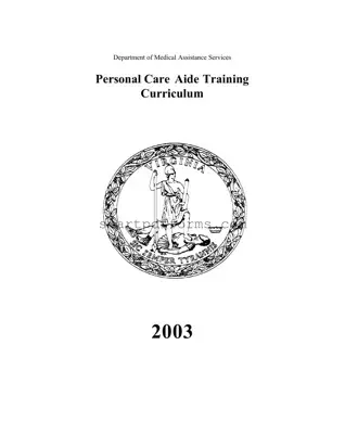 Blank Personal Care Aide Training Curriculum PDF Template
