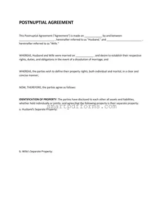 Blank Postnuptial Agreement PDF Template