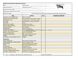 Blank Reefer Inspection PDF Template