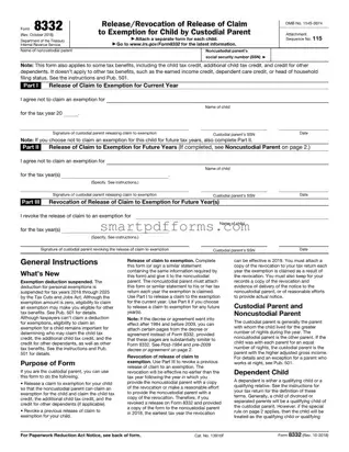 Blank IRS 8332 PDF Template