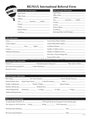 Blank Remax Referral PDF Template