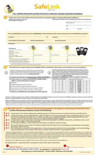 Blank Safelink Application PDF Template
