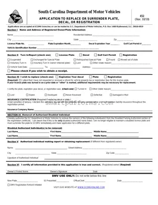 Blank Sc 452 Dmv PDF Template