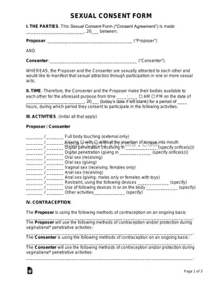 Blank Sex Contract PDF Template