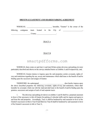 Blank Shared Driveway Agreement PDF Template