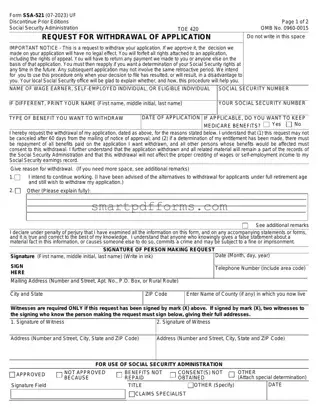 Blank Social Security Ssa 521 PDF Template