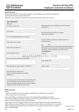 Blank Ssp PDF Template