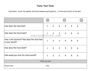 Blank Taste Test PDF Template