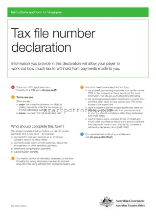 Blank Tax Declaration Nat 3092 PDF Template