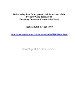 Blank Texas Contract For Deed PDF Template