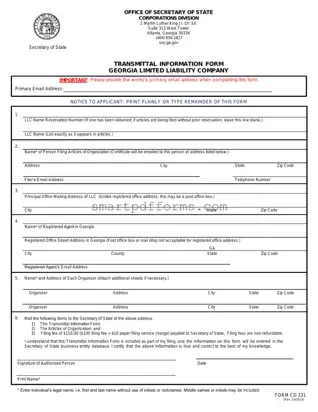 Blank Transmittal 231 PDF Template