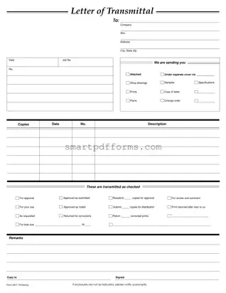 Blank Transmittal PDF Template