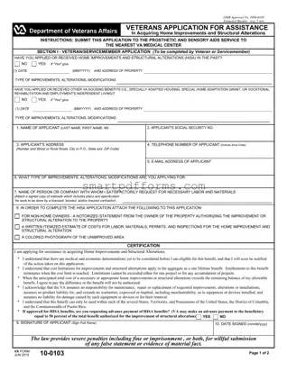 Blank Va 10 0103 PDF Template