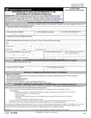 Blank Va 21 4142 PDF Template