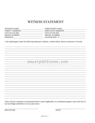 Blank Witness Statement PDF Template