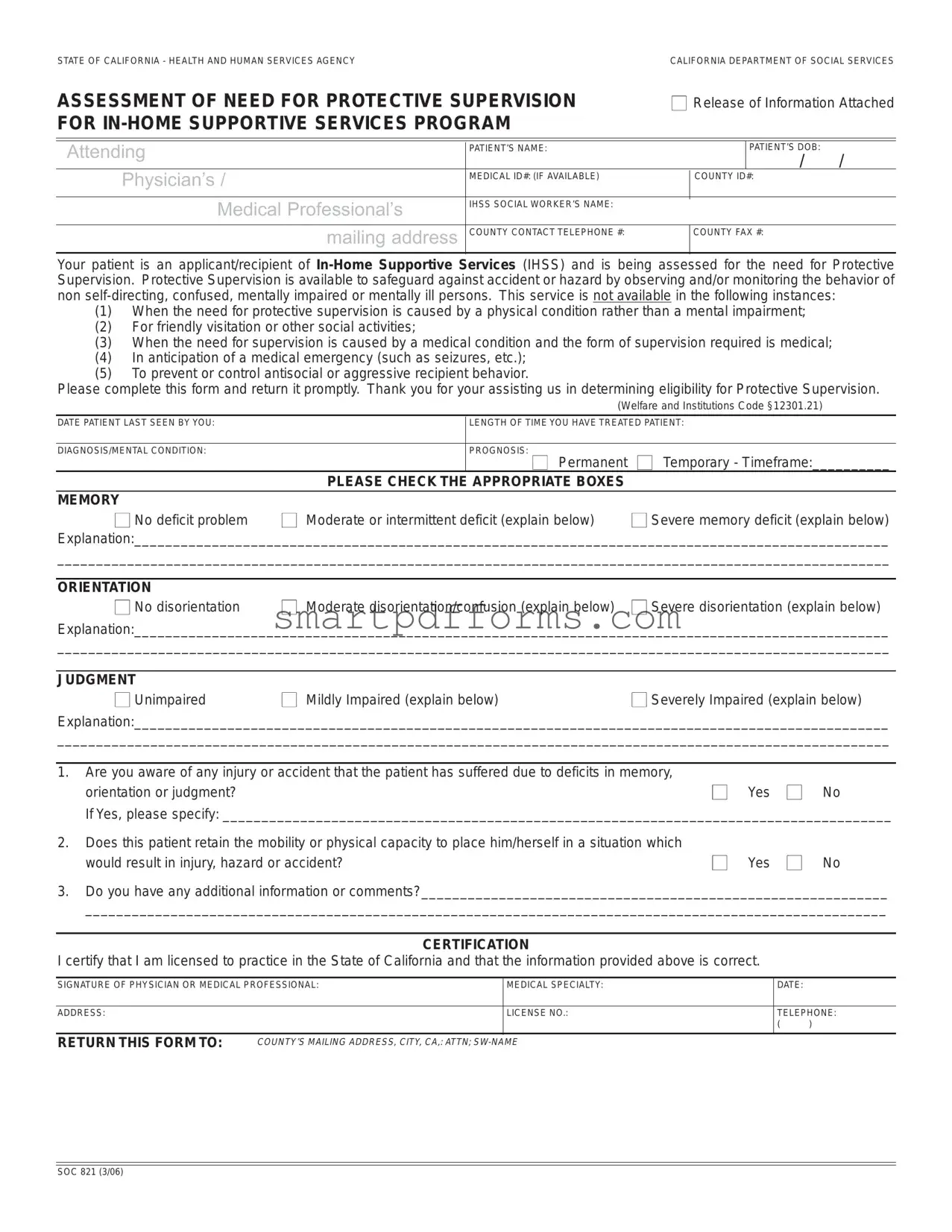 Blank Soc 821 PDF Template