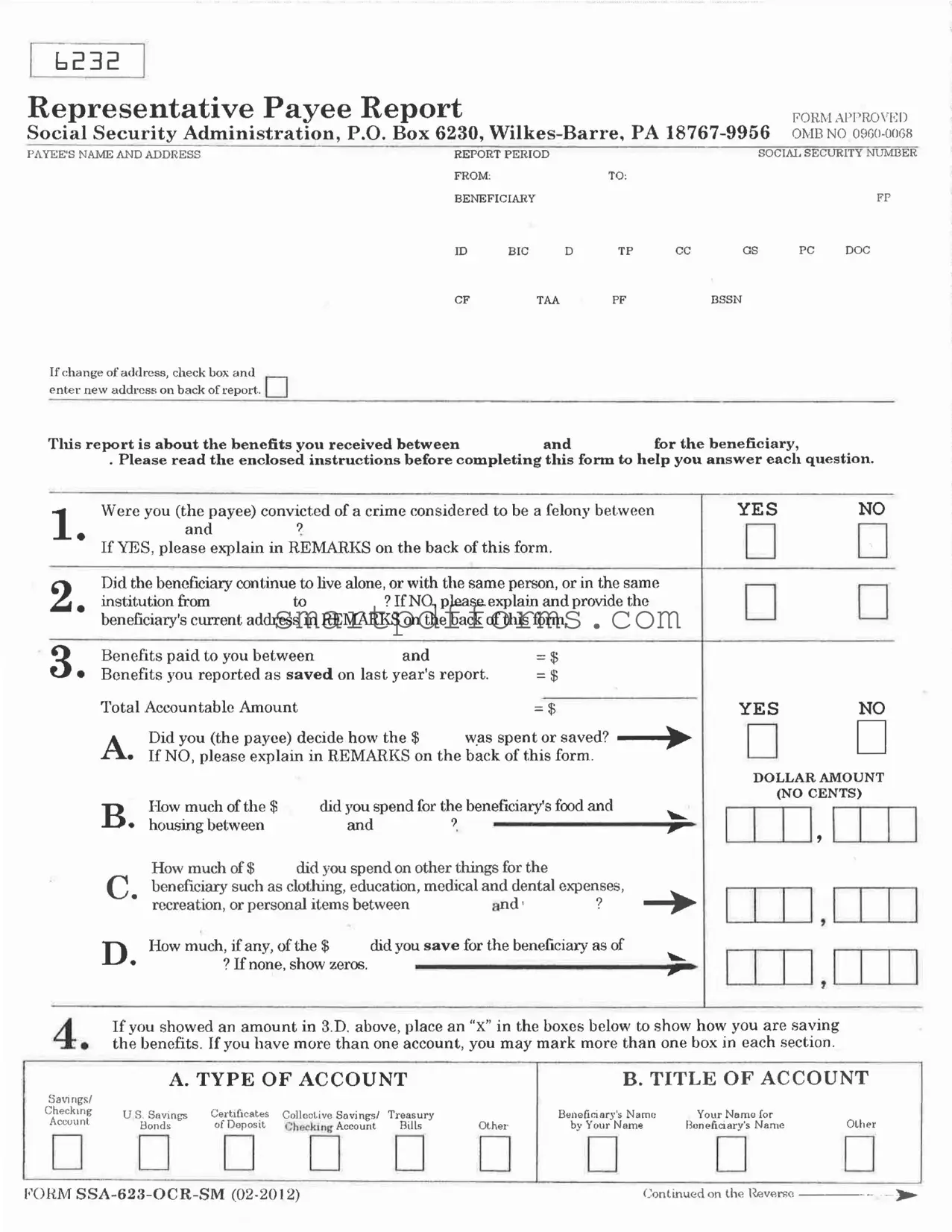Blank Ssa 6232 PDF Template