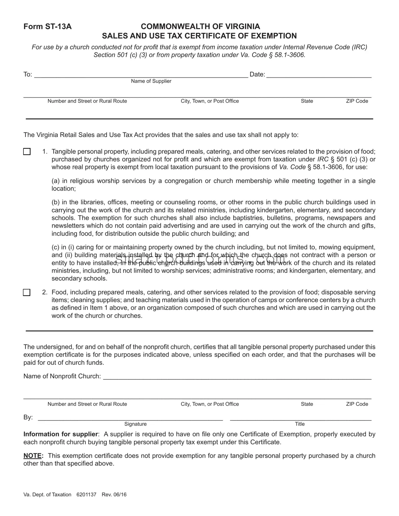 Blank St 13A PDF Template