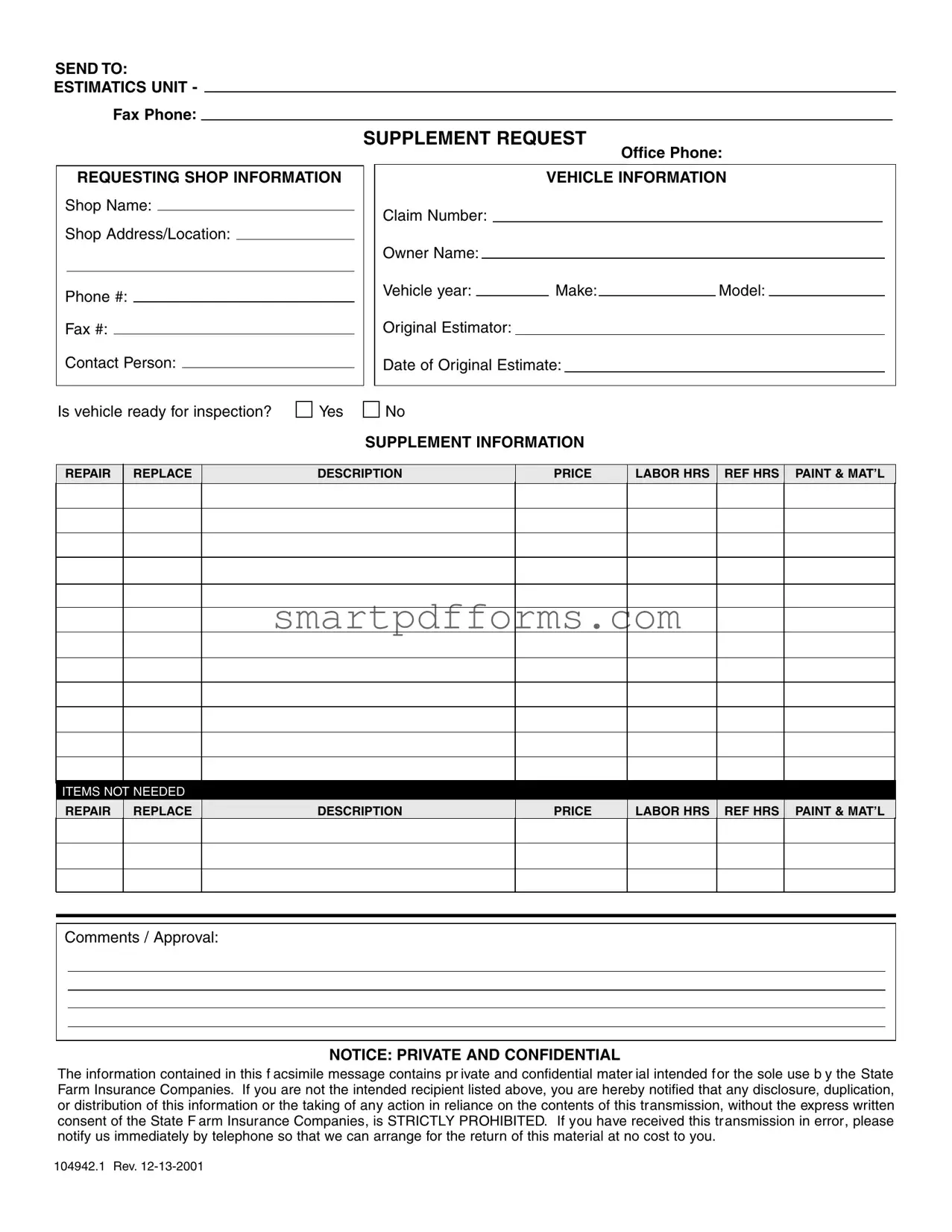 Blank State Farm B2B PDF Template