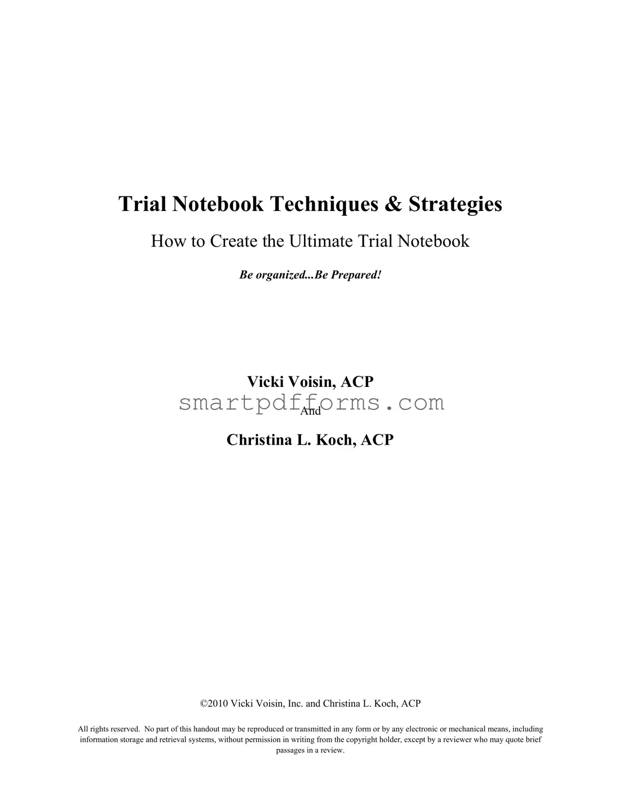 Blank Trial Notebook PDF Template