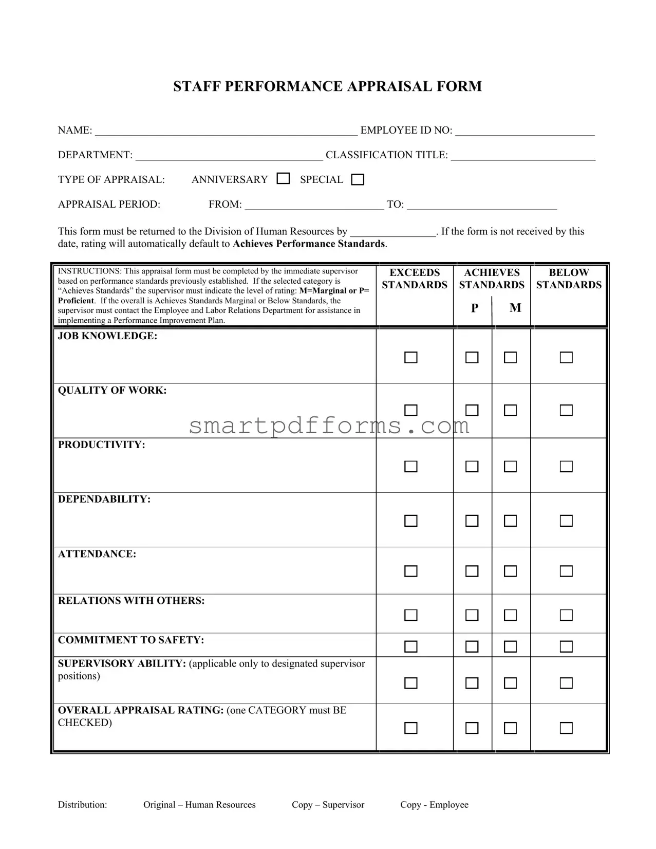 Blank Tsc Appraisal PDF Template