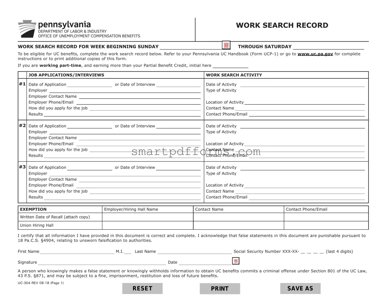 Blank Uc 304 PDF Template