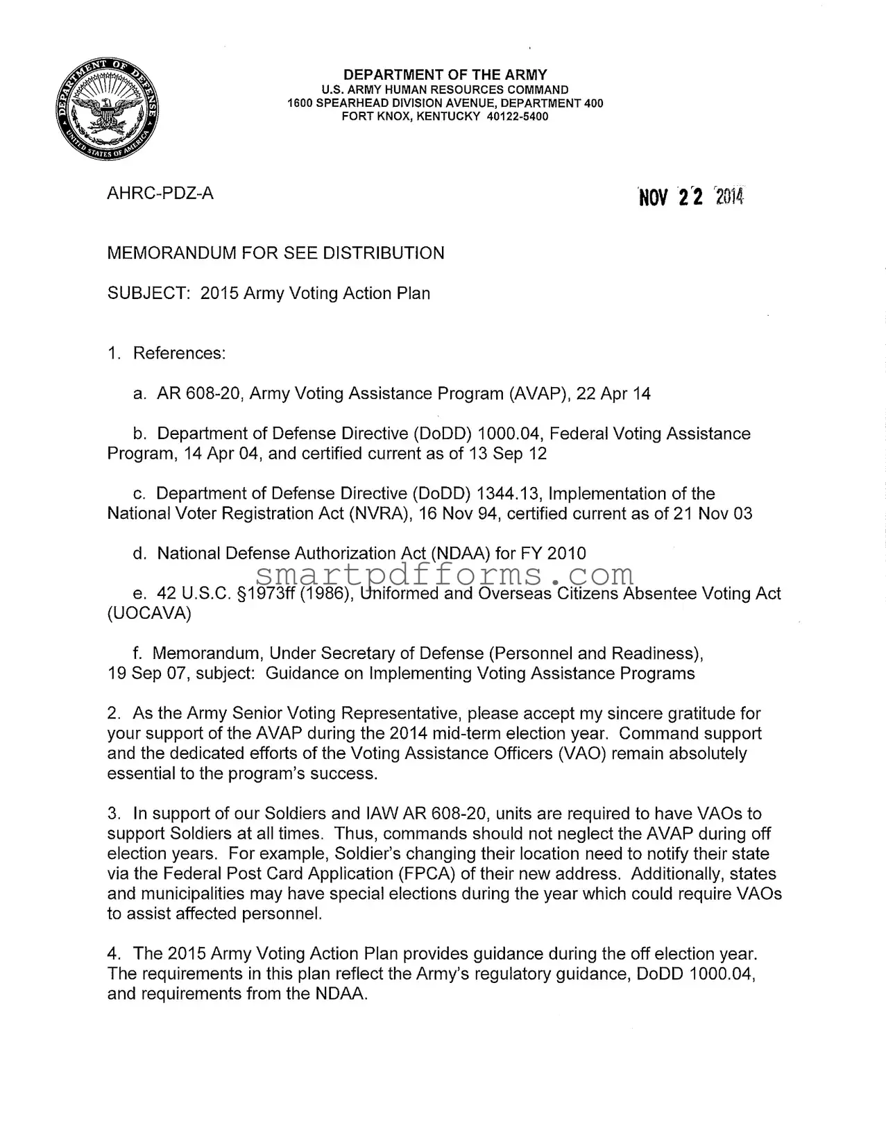 Blank Us Army Letter Head PDF Template