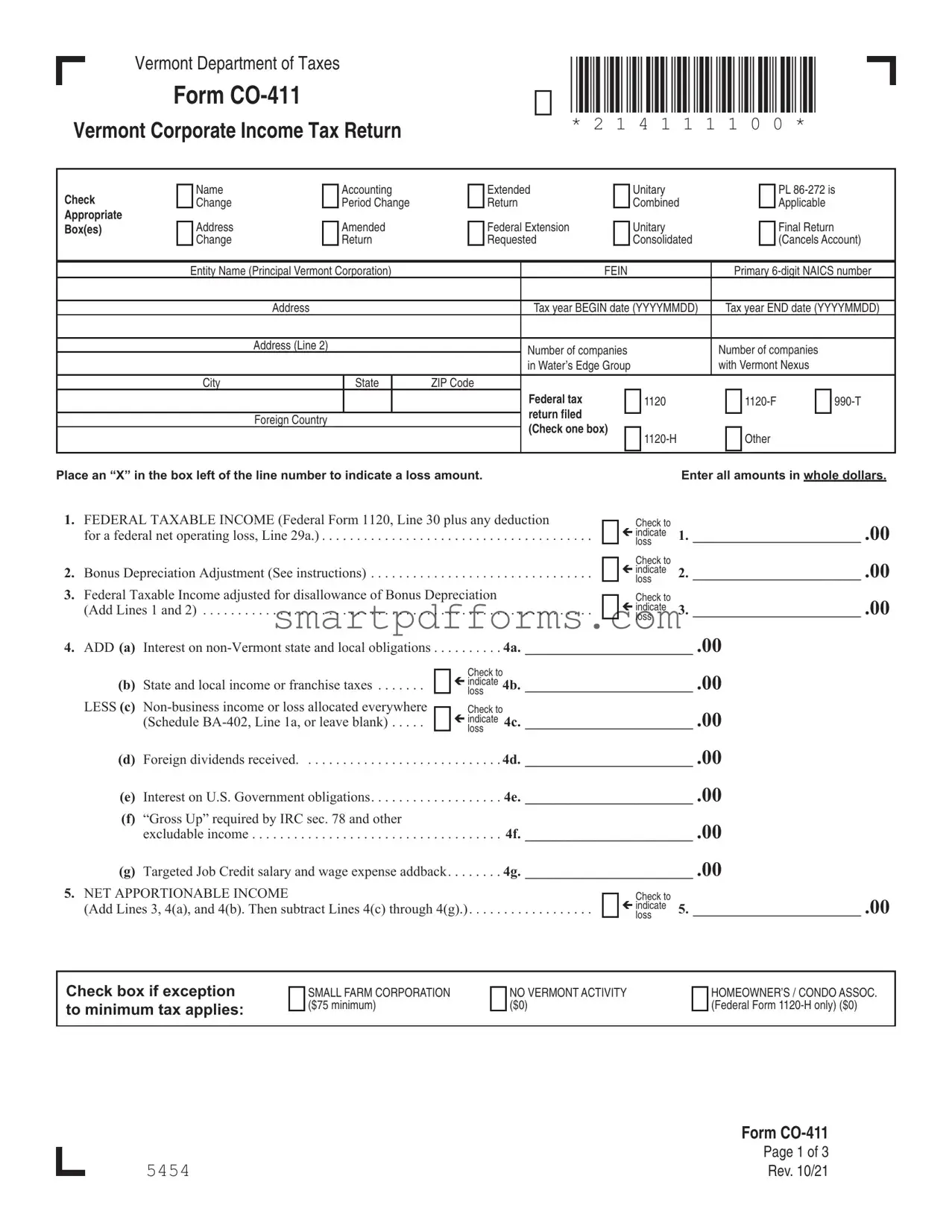 Blank Vt Co 411 PDF Template