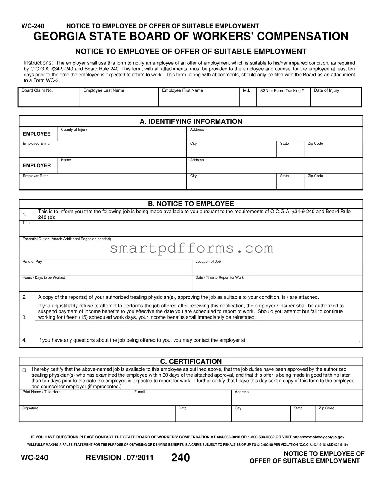 Blank Wc 240 Georgia PDF Template