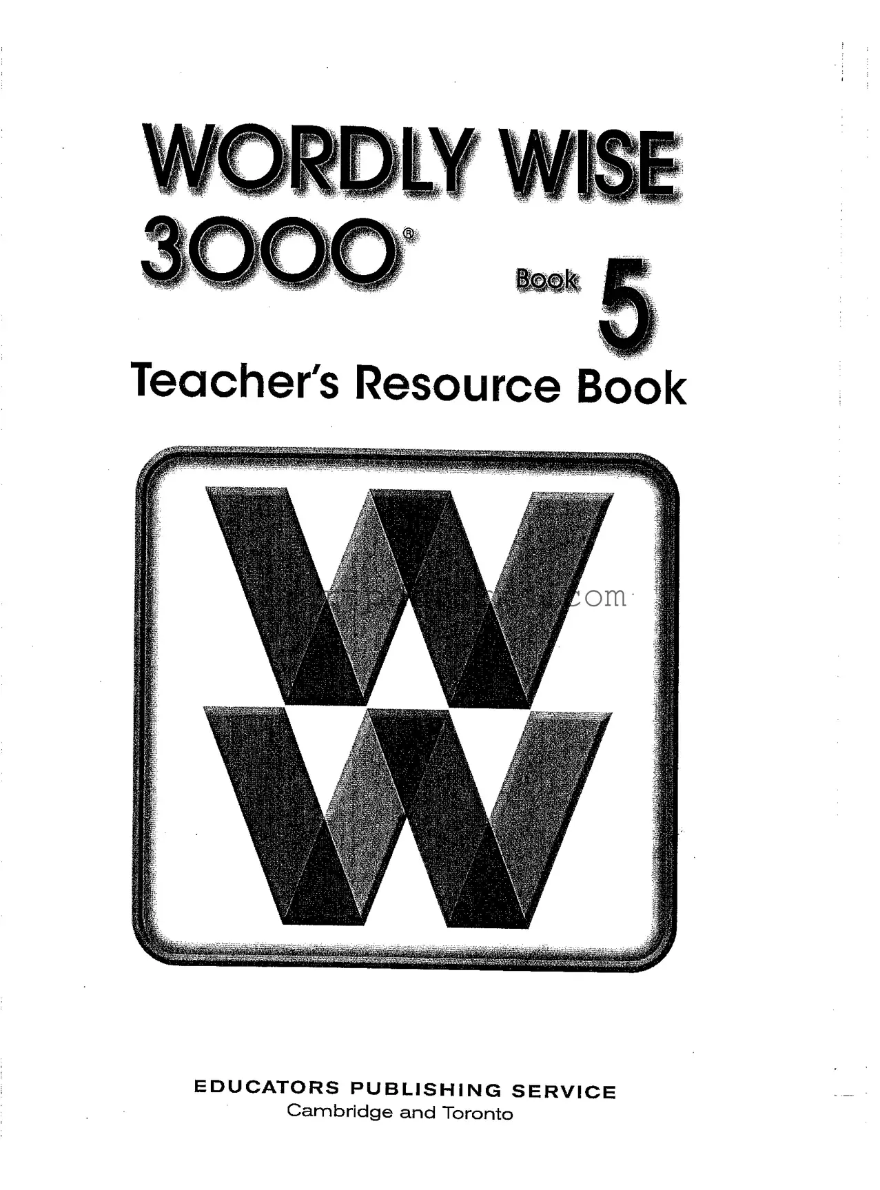 Blank Wordly Wise 3000 Book 5 PDF Template